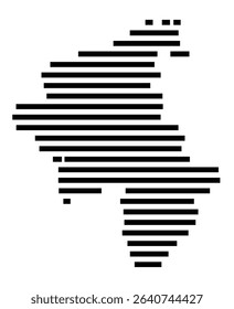 Symbol Map of the city Markt Indersdorf (Bayern, Germany) showing the area of the city with just a few black horizontal lines