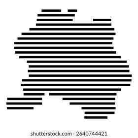 Symbol Map of the city Markt Schwaben (Bayern, Germany) showing the area of the city with just a few black horizontal lines