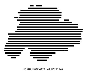 Symbol Map of the city Marktredwitz (Bayern, Germany) showing the area of the city with just a few black horizontal lines