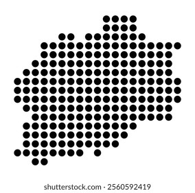 Symbol Map of the City Marl (Germany) showing the city with a pattern of just a few black dots