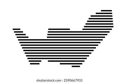 Symbol Map of the City Massama e Monte Abraao (Portugal) showing the city with a few black horizontal lines