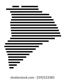 Symbol Map of the City Mataro (Spain) showing the city with a few black horizontal lines
