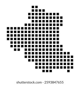 Symbol Map of the City Medford (Massachusetts) showing the city with a pattern of just a few black squares
