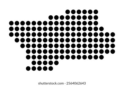Symbol Map of the City Merignac (France) showing the city with a pattern of just a few black dots
