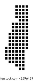 Symbol Map of the City Miami Beach (Florida) showing the city with a pattern of just a few black squares