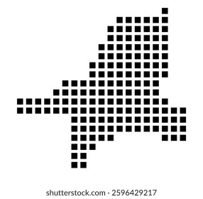 Symbol Map of the City Miami (Florida) showing the city with a pattern of just a few black squares