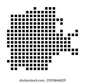 Symbol Map of the City Middletown (Ohio) showing the city with a pattern of just a few black squares