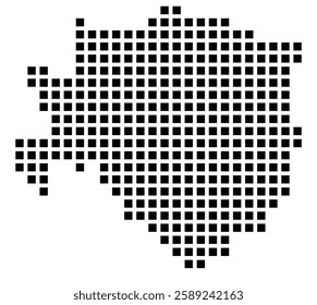 Symbol Map of the City Milano (Italy) showing the city with a pattern of just a few black squares