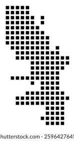 Symbol Map of the City Milwaukee (Wisconsin) showing the city with a pattern of just a few black squares