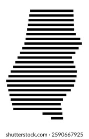 Symbol Map of the City Mina de Agua (Portugal) showing the city with a few black horizontal lines