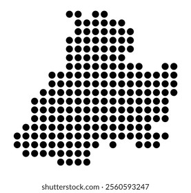 Symbol Map of the City Minden (Germany) showing the city with a pattern of just a few black dots