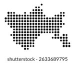 Symbol Map of the city Moosburg a.d.Isar (Bayern, Germany) showing the city with a pattern of just a few black dots