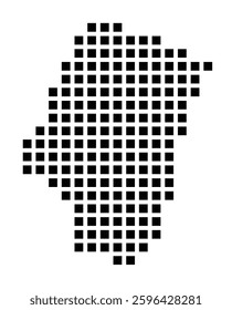Symbol Map of the City Mount Vernon (New York) showing the city with a pattern of just a few black squares
