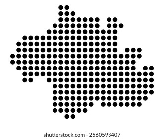 Symbol Map of the City Muenchen (Germany) showing the city with a pattern of just a few black dots