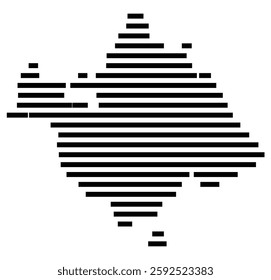 Symbol Map of the City Murcia (Spain) showing the city with a few black horizontal lines