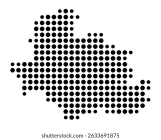 Symbol Map of the city Murrhardt (Baden-Württemberg, Germany) showing the city with a pattern of just a few black dots