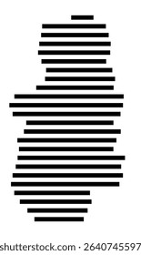 Symbol Map of the city Nagold (Baden-Württemberg, Germany) showing the area of the city with just a few black horizontal lines