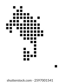Symbol Map of the City Napa (California) showing the city with a pattern of just a few black squares