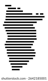 Symbol Map of the city Neu-Anspach (Hessen, Germany) showing the area of the city with just a few black horizontal lines