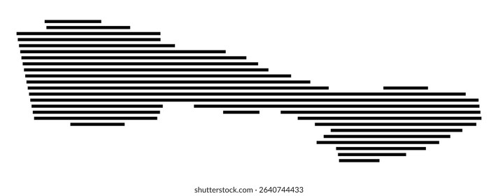 Symbol Map of the city Neubiberg (Bayern, Germany) showing the area of the city with just a few black horizontal lines
