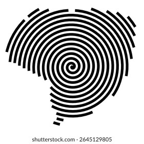 Symbol Map of the city Neuenhagen bei Berlin (Brandenburg, Germany) showing the city with a black spiral line