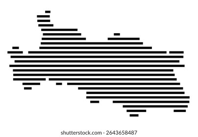 Mapa de símbolos da cidade Neuenrade (Nordrhein-Westfalen, Alemanha) mostrando a área da cidade com apenas algumas linhas horizontais pretas
