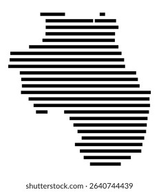 Symbol Map of the city Neufahrn b.Freising (Bayern, Germany) showing the area of the city with just a few black horizontal lines