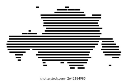 Symbol Map of the city Neuhof (Hessen, Germany) showing the area of the city with just a few black horizontal lines