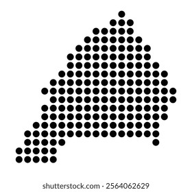 Symbol Map of the City Neuilly-sur-Seine (France) showing the city with a pattern of just a few black dots