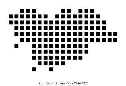 Symbol Map of the City Neumarkt i.d.OPf. (Germany) showing the city with a pattern of just a few black squares