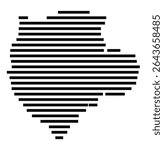 Symbol Map of the city Neunkirchen (Nordrhein-Westfalen, Germany) showing the area of the city with just a few black horizontal lines
