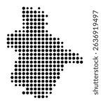 Symbol Map of the city Neunkirchen-Seelscheid (Nordrhein-Westfalen, Germany) showing the city with a pattern of just a few black dots