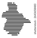 Symbol Map of the city Neunkirchen-Seelscheid (Nordrhein-Westfalen, Germany) showing the area of the city with just a few black horizontal lines
