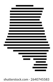 Symbol Map of the city Neuried (Baden-Württemberg, Germany) showing the area of the city with just a few black horizontal lines