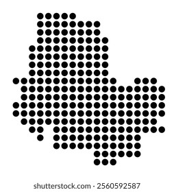 Symbol Map of the City Neuss (Germany) showing the city with a pattern of just a few black dots