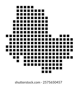 Symbol Map of the City Neuss (Germany) showing the city with a pattern of just a few black squares