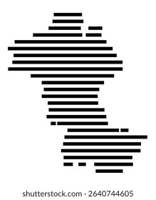 Symbol Map of the city Neustadt b.Coburg (Bayern, Germany) showing the area of the city with just a few black horizontal lines