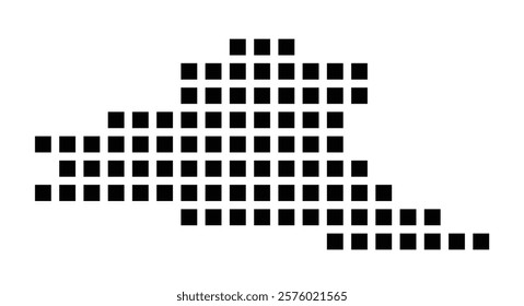 Symbol Map of the City Neustadt an der Weinstraße (Germany) showing the city with a pattern of just a few black squares