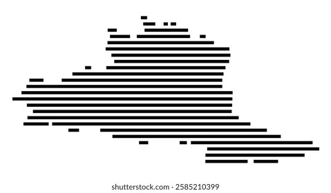 Symbol Map of the City Neustadt an der Weinstrasse (Germany) showing the city with just a few black horizontal lines