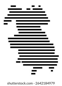 Symbol Map of the city Neustadt (Hessen) (Hessen, Germany) showing the area of the city with just a few black horizontal lines