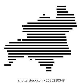 Symbol Map of the City Neustadt am Ruebenberge (Germany) showing the city with just a few black horizontal lines