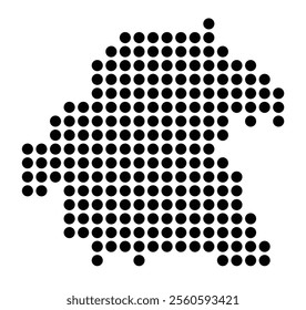 Symbol Map of the City Neu-Ulm (Germany) showing the city with a pattern of just a few black dots