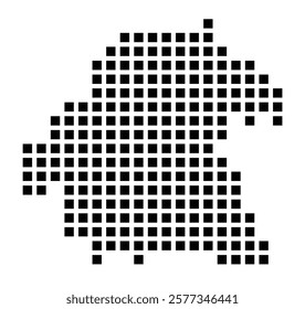 Symbol Map of the City Neu-Ulm (Germany) showing the city with a pattern of just a few black squares