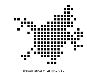 Symbol Map of the City New Braunfels (Texas) showing the city with a pattern of just a few black squares