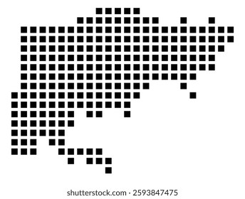 Symbol Map of the City New Orleans (Louisiana) showing the city with a pattern of just a few black squares