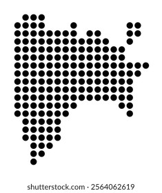 Symbol Map of the City Nice (France) showing the city with a pattern of just a few black dots