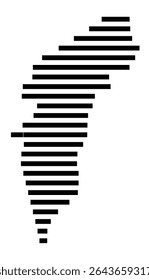 Symbol Map of the city Schüttorf (Niedersachsen, Germany) showing the area of the city with just a few black horizontal lines