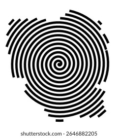 Symbol Map of the city Großenkneten (Niedersachsen, Germany) showing the city with a black spiral line