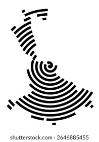 Symbol Map of the city Hann.Münden (Niedersachsen, Germany) showing the city with a black spiral line