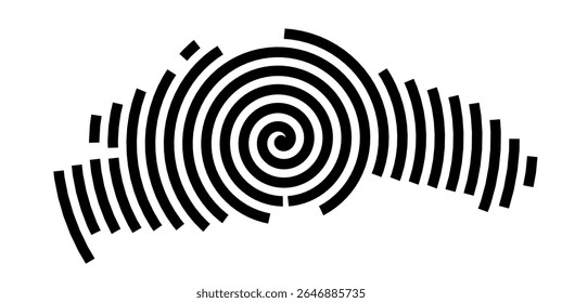 Symbol Map of the city Quakenbrück (Niedersachsen, Germany) showing the city with a black spiral line